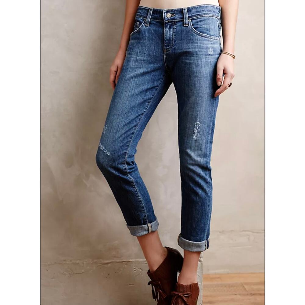 AG Adriano Goldschmied Anthropologie Nolan Ankle Jeans Size 26 Medium Wash